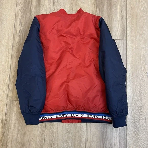 Levi's‎ Bomber Jacket Red Colorblock Youth Boys Size XL - Picture 7 of 8